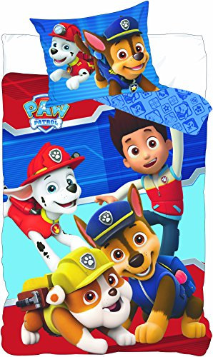 Paw-Patrol-Design, für Kinder, Deckenbezug und Kopfkissenbezug 140 x 200 cm