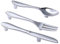 FBSHOP(TM) Set mit 3 modernen Schubladengriffen aus Zinklegierung, für Küchenschränke, Schranktüren, Schubladengriffe, Löffel + Gabel + Messer (CC: 76 mm)