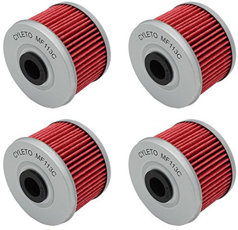 Cyleto Ölfilter für VT125 C VT125C SHADOW 125 1999 2000 2001 2002 2003 2004 2005 2006 2007 2008(4 Stück)