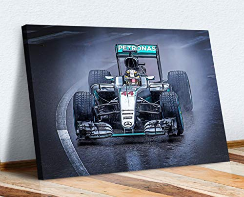 CanvasArtShop Kunstdruck, Lewis Hamilton, Mercedes, Formel 1, 45 x 30 cm, für Zuhause und Büro