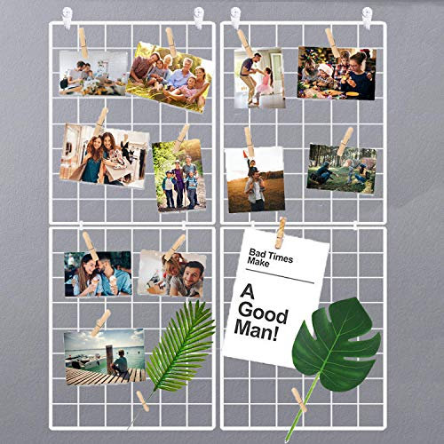 Halcent Wandgitter Fotogitter Foto Gitter Fotohalter Fotowand Memoboard für Fotos Bildern Kunst Postkarten Wanddekoration