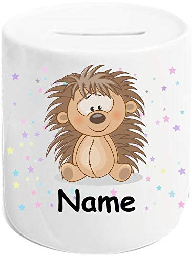 ShirtInStyle Spardose Sparschwein, Motiv Igel, Kinder Tier Motive Namen Wunschtext