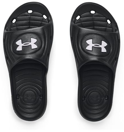 Under Armour Ua B Locker Iv Sl, Sandalo Slide Bambini e ragazzi, Black Black White, 37.5 EU