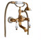 Robinet De Baignoire, Mitigeur Douche Montage Mural Avec Douche À Main, Mitigeur De Baignoire Double Poignée Laiton Avec Support Et Flexible 150Cm, Pour Salle De Bains, Finition Laiton Antique