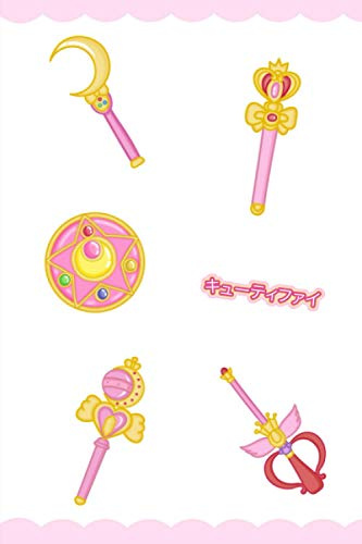 Notebook: Cute Sailor Moon Wand Kawaii Pink キューティファイ Japanese Japan Stationery Notebook Journal Diary | 6x9 120 Lined Pages