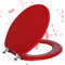 Angol Shiold Red Round Toilet Seat - Natural Wood with Zinc Alloy Hinges, Easy to Install and Clean, Scratch Resistant