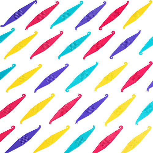 Nuanchu 50 Pcs Braces Rubber Band Tool Dental Elastic Rubber Bands Placers Disposable Orthodontic Elastic Placer Multicolor