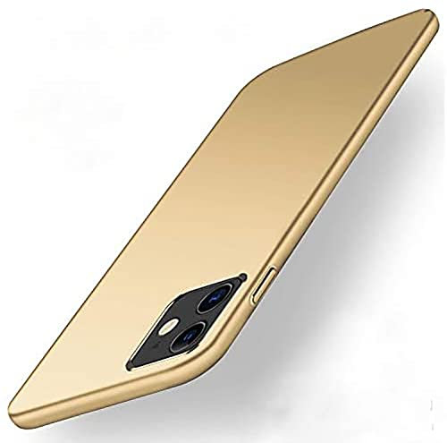 Rokmym iPhone 11 Ultra Dünn Hülle, iPhone 11 Hülle Slim Mattem Finish Case with Kratzfest Schutz Hard PC Bumper Cover Schutz Hardcase Handyhülle für iPhone 11,Golden