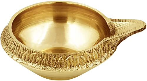 Zap Impex Traditionelle Messing-Öllampe – handgefertigte indische Festival-Dekoration Diya für Zuhause (1)