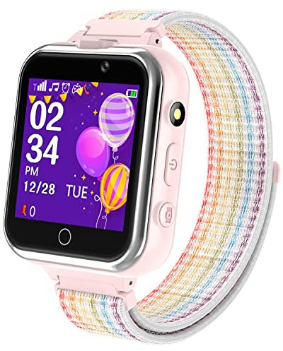 Kinder Smartwatch Telefon, Kind Uhr mit Zwei Wege Gespräch SOS MP3 Spiel Video Wiedergab Kameras Rekorder Wecker Schrittzähler Taschenrechner Taschenlampe Sportuhr für Jungen Mädche Geschenke
