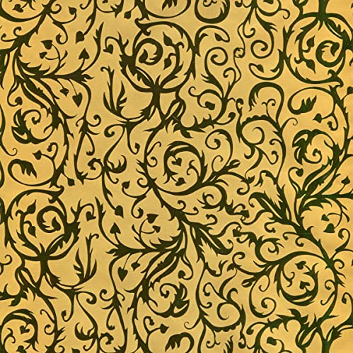 Goldfarbenes Barock Geschenkpapier Geschenkpapier - 300 x 70 cm - 3 Rollen