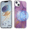 MATEPROX Magnetic Case for iPhone 14 Plus Case, Support Wireless Charging Marble Geometric Hard Back Protective Cover Cases for iPhone 14 Plus 6.7'' 2022-Purple Magnetic