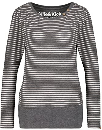 Alife and Kickin Damen ConnyAK Z Longsleeve Langarmshirt Damennshirt Longshirt Shirt XS-XXL, Moonless Melange