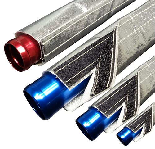 1m Alu-Titan Klett Hitzeschutzschlauch ID-Ø 40mm Klettverschluss | VIELE LÄNGEN & GRÖSSEN 10-210mm | UV-stabil | Hitzeschutzrohr Rohr Isolierschlauch Kabelschutz Ölleitung Brandschutz| Premium