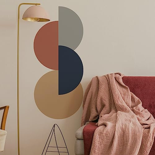 Runtoo Wandtattoo Boho Kreis Wandsticker Retro Beige Abstrakt Wandaufkleber Wohnzimmer Schlafzimmer Kinderzimmer Babyzimmer Flur Wanddeko