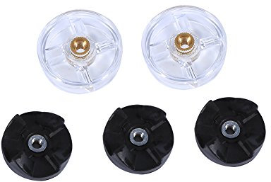 Piezas de Repuesto para Exprimidor 2 Engranajes Base y 3 Engranajes de Hoja, Engranajes Negros y Transparentes Uso Doméstico para Exprimidor Magic 250w