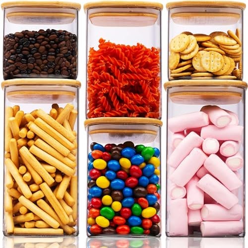 Deco haus® Vorratsgläser mit Deckel luftdicht + Etiketten [6er KOMBI SET] - Für Müsli, Cornflakes, Mehl & co. - Vorratsdosen Glas mit Deckel Aufbewahrungsglas - Aufbewahrungsbox Küche Vorratsglas