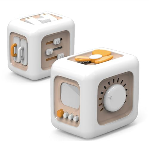 SansRealmL Jouet Montessori de 1 an Bloc de Mouvement et Jouet d'apprentissage pour bébé, Interrupteur Ventilateur Miroir Bouton tiroir Apprendre comme Un Jouet agité pour