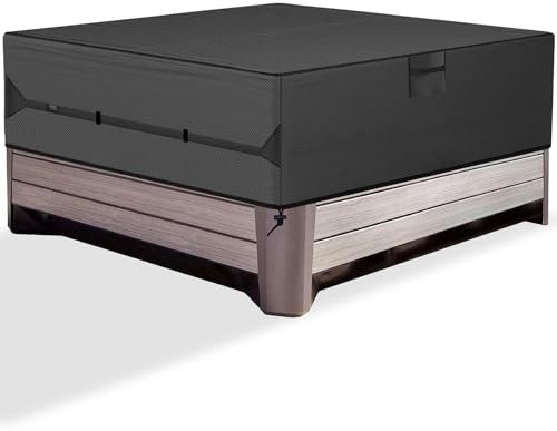 Housse de Protection pour Spa CarréE, Couverture de Moteur Spa, BâChe de Protection pour Spa Oxford 600d,Protection UV ImperméAble, Noir (BLL-reshuiyugang-220 * 220 * 85cm)