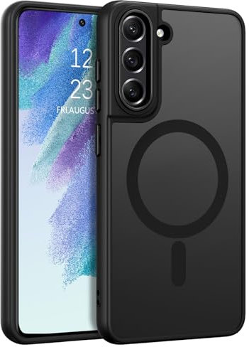BENTOBEN for Samsung Galaxy S21 FE Phone Case Magnetic, [Compatible with MagSafe], Translucent Matte Back Slim Soft TPU Military Grade Protection Shockproof Cover for Samsung Galaxy S21 FE, Black
