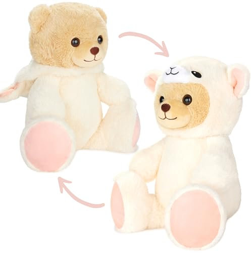 BRUBIES Teddy Schaf - 25 cm Teddybär im Schafkostüm mit Kapuze - Plüschtier für kuschelige Abenteuer - Kuscheltier Geschenk für Kinder