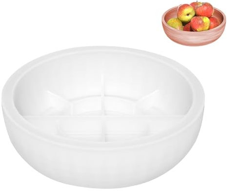 FENGQQKJ Grand plateau rond en résine époxy - Grands moules en résine époxy - Moule en silicone - Assiettes - Moule époxy