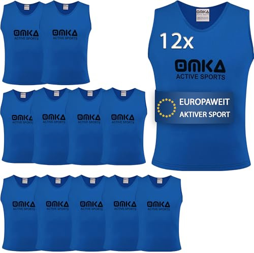 OMKA Leibchen Trainingsleibchen – Markierungshemd für Team Sport, Fussball, Training, Jogging, Hocky, Handball in Gelb, Rot, Grün, Orange, Blau für Herren, Kinder & Damen - ideal für Teams