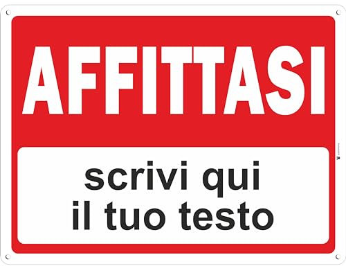 Pubblimania Cartello AFFITTASI Con Personalizzazione in alluminio Composito 3 mm (Affittasi)