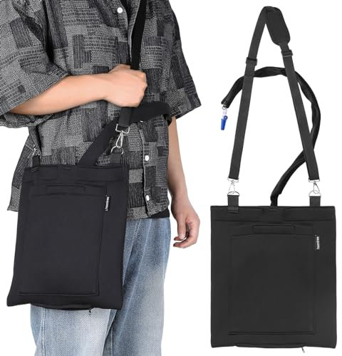 HOOMTREE Urinbeutel Abdeckung, Katheter-Abfallbeutelhalter mit Reißverschluss Rohrhülsen und verstellbarem Riemen, einfacher Zugriff, sicher und diskret (Schwarz)