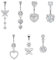 7 Stück Bauchnabelpiercing Ring Set, Hypoallergen Herz und Schmetterling Bauchnabelpiercing, Piercing Bauchnabel für Frauen, Damen