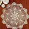 Vintage Häkeldeckchen Matten, Runde Spitze Tischdecke Blume Tischdecke Handgemachte Baumwolle Weiß/Beige 40cm Durchmesser (Beige)