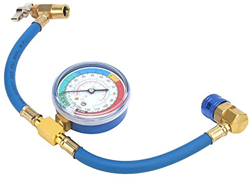 Manomètre De Tuyau De Liquide De Refroidissement De Climatisation De Voiture R134A 0-250 Psi Vanne Unique Manomètre De Réfrigérant Pour Accessoires Automobiles Jauge Numérique