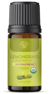 Carno Calm Lemongrass Essential Oil | 100% Pure and Natural Therapeutic Grade Lemon Grass Oil | for Aromatherapy Skin & Hair Home Diffusers Soap & Candle Making | 0.33 fl. Oz