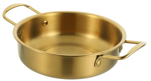 Amosfun Wok Coréen Polyvalent En Acier Inoxydable De 18 Cm Pour Nouilles Sautées Et Fondues Chaudes Facile À Nettoyer