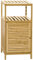 kleankin Mobile Bagno in Bambù con Armadietto a un'Anta, Mobiletto Salvaspazio Compatto a Doghe, 33x36.5x67cm, Colore Legno Naturale