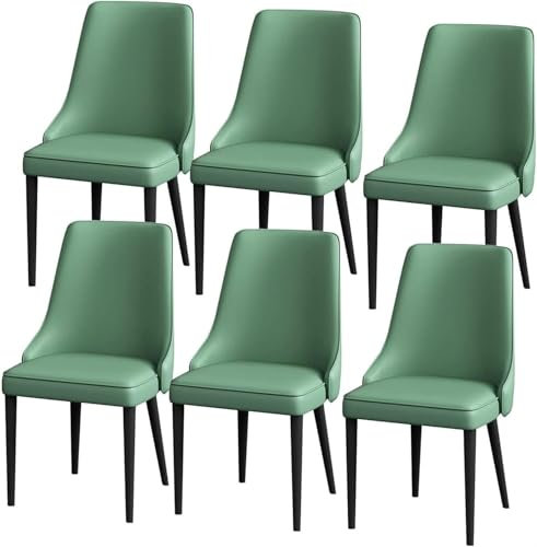 TS TAC-SKY Juego De 6 Sillas De Maquillaje con Patas De Acero Al Carbono, Sillas Laterales Tapizadas For Sala De Estar, Comedor De Cuero Artificial, Sillas De Cocina(A)