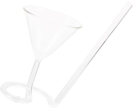 OKUMEYR Kreatives Spiral Cocktailglas Mit Strohhalm Langlebiges Glas Transparent Für Partys Und Outdoor Aktivitäten Weinglas Für Heiße Und Kalte Getränke