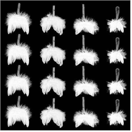 16 Stück Engelsflügel Christbaumschmuck Engelsflügel Deko Weihnachtsbaum Anhänger Engel Weihnachten Deko Weiß Geeignet für Weihnachten Party Dekoration DIY Crafts