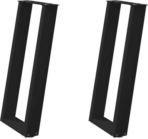 vidaXL Pieds de Table Console en U, 2 pièces, Noir, 38 x (72-73) cm, Acier