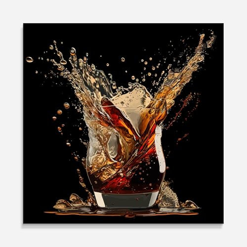 ARTHUB® Küchenrückwand aus Glas 60x60 cm, 5mm ESG | Spritzschutz, Glasplatte, Herdspritzschutz, Wandschutz für Herd, Hartglas, Lebensmittel, Getränke, Cola Splash
