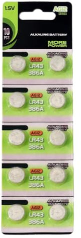 Chenxi Studio Lot de 10/20 piles bouton alcalines AG12 LR43 en métal pour télécommandes et petits appareils électroniques