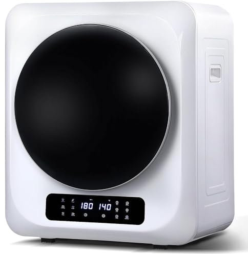 FHRKA Secadora de caída ventilada, Secadora de caída montada en la Pared para Ropa, con Pantalla LCD y Tambor de Acero Inoxidable, 8.8 Libras de Capacidad