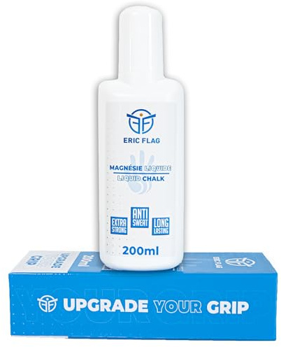 Eric Flag Magnesie Flüssigmagnesie 200 ml – Magnesie von französischer Marke, starker Griff, trockene Hände, ideal für Street Workout, Klettern, Crossfit, Calisthenics, Gymnastik, Krafttraining und