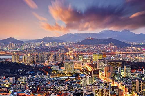 Seoul Korea Puzzle 1000 Teile für Erwachsene – Groß, 30 x 20 Zoll, Puzzles für Erwachsene und Kinder 38 x 52 cm