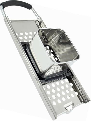 Affettatrice per spätzle, in acciaio inox con manico in gomma, per patate, raschietto per spätzle, filtro per spätzle, lavabile in lavastoviglie, per tutti i vasi fino a Ø 30 cm