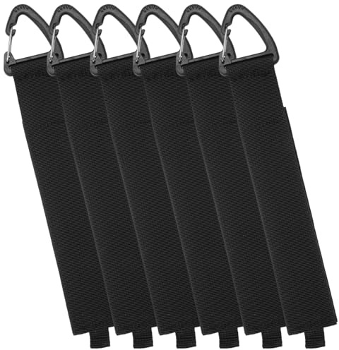 6 Stück Verlängerungskabel Organizer, 3.8 × 24cm Klettband mit Haken | Kabel Aufhänger Verlängerungskabel Aufhängen Kabelorganizer für Kabel, Organisation und Aufbewahrung in Garage und Werkstatt