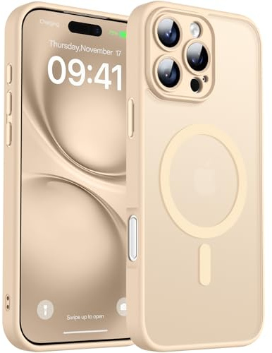 Oureidoo Hülle für iPhone 16 Pro Max, kompatibel mit MagSafe, Vollständigem Kameraschutz, Handyhülle für iPhone 16 Pro Max Matt Transluzente, Handy Case in Sand Rosa