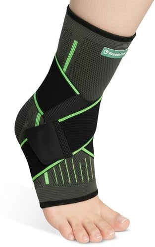 ReposeFeet Tobillera para Esguince, Estabilizadora y de Compresión (L) | Soporte Tobillo, Ideal para Recuperación y Deporte, Ajustable, para Hombre y Mujer