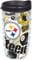 Tervis 1248488 NFL Pittsburgh Steelers All Over Tumbler mit Wrap und schwarzem Deckel, Tritan, transparent