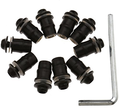 Create idea 10x Vis de Pare-Brise pour vélo moto vis réparation à noix kit montage M5* 16mm Noir